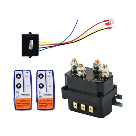 12V 250A Winch Solenoid Relay Contactor 2pcs Wireless Winch Remote Control Kit for Truck Jeep