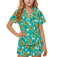 thumbnail image 2 of Odeerbi Toddler Boys Girls Halloween Pajamas Notched Lapel Short Sleeve Shirt Shorts Pajama Sets, 2 of 7