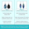 thumbnail image 6 of 925 Sterling Silver Abalone Shell Dangle Drop Earrings Beach Jewelry for Women (Leaf) Costume Jewelry for Women Birthday Christmas Gifts, 6 of 13