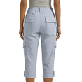 thumbnail image 5 of Dwellite Capri Pants for Women Casual Summer Spring Stretch Straight Leg Cargo Capris with Pockets Cropped Trouser Light Blue S, 5 of 7