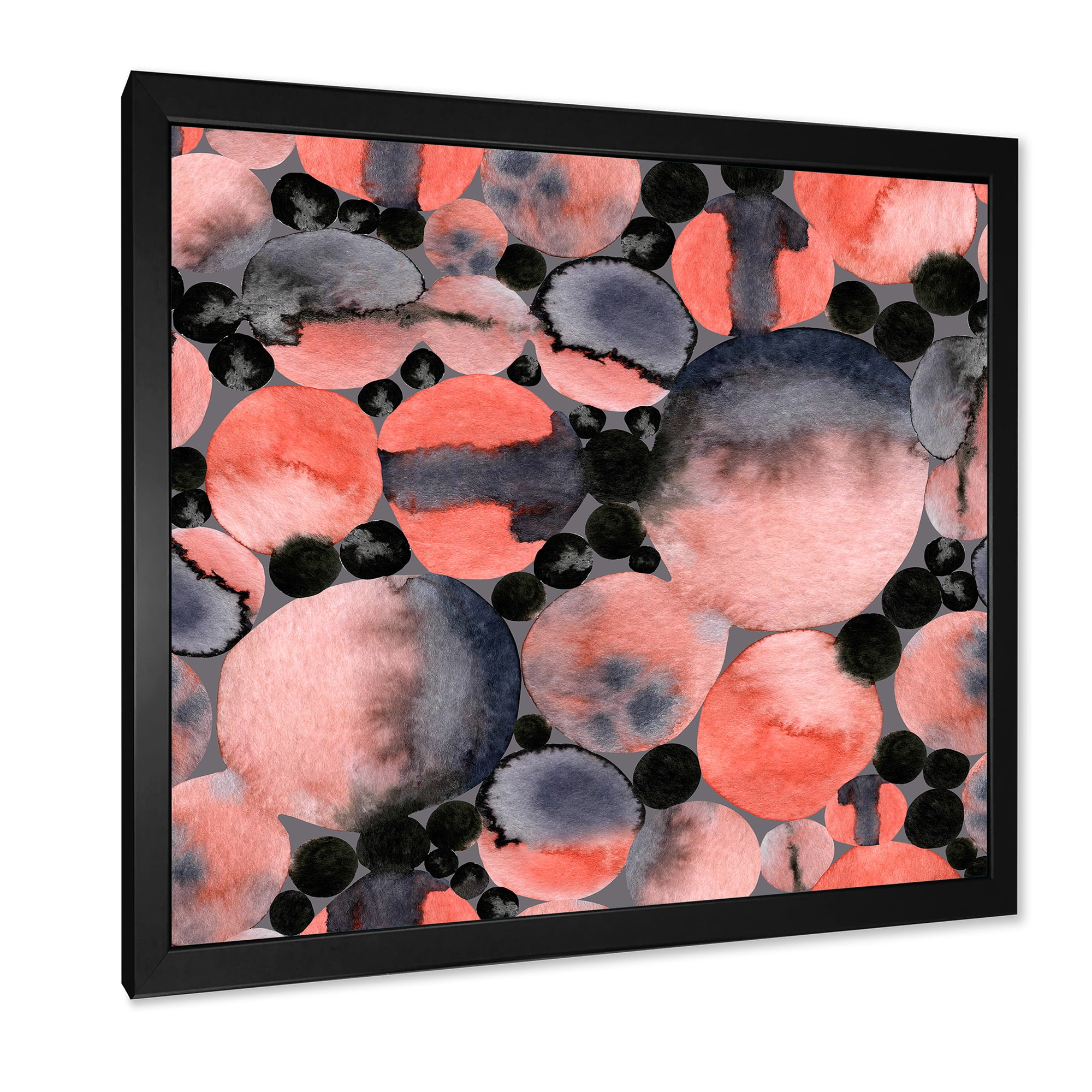 Designart 'Polka Dots Abstract Geometric Art' Modern Framed Art Print