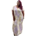 thumbnail image 2 of Women's Plus Size Lavender Tie Dye Tunic Maxi Dress, 2 of 5