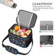 thumbnail image 4 of Dinosaur and Palm Navy Pattern Insulated Lunch Box for Women Men, Medium Leakproof Cooler Bag with Adjustable Strap, 10"x6.7"x8", 4 of 6