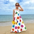 thumbnail image 7 of oqasdz Girls Dresses Casual Floral Print Spaghetti Strap Playful and Street Style for Toddler Kids Party Wedding Dress, 7 of 7