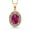 Created Ruby, July, variant on 18K Yellow Gold Plated Silver Red Created Ruby Pendant Necklace for Women (3.84 Cttw, Oval 14X10MM, Gemstone July Birthstone, with 18 inch Silver Chain)
