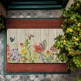 thumbnail image 2 of Spring Watercolor Floral Door Mat Wood Grain Floral Welcome Door Mats for Indoor Outdoor Non Slip Spring Decor Doormat 17"x30", 2 of 6