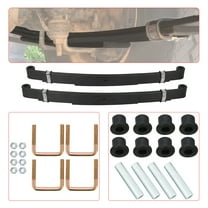KOJEM Golf Cart Rear Leaf Springs Fit for 1996-2013 EZGO TXT 2PCS 3-Leaf Spring Kit with Bushings & Sleeves