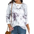 thumbnail image 1 of Women Tie Dye Print Long Sleeve Round Neck Basic Sweatshirt, 1 of 5