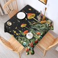 thumbnail image 2 of Red Mushroom Star Black Pattern Square Tablecloth,Waterproof Square Table Cover,Wipeable Spillproof Washable Table Cover for Home Kitchen Party Decor 60"x60"(152x152cm), 2 of 6