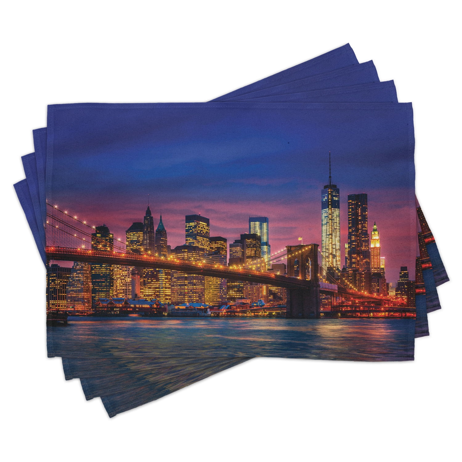 New York Placemats Set of 4 NYC That Never Sleeps Reflections on