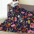 thumbnail image 6 of Vsdgher Dancing Skeletons Floral Garden Ultra-Soft Micro flannel Blanket Throw Blankets for Couch Sofa, Bed (4 sizes)-80"x60", 6 of 7