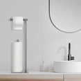 thumbnail image 6 of Freestanding Silver Toilet Paper Holder Stand with Reserve Storage Holder, Set of 2, 6 of 7