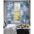 thumbnail image 3 of Modern Blue Sheer Curtains 39 Inch Length 2 Panels Set for Living Room/Bedroom, Vintage Abstract Art Contemporary Kitchen Curtains Grommet Semi-Sheer Curtains Drapes Window Treatments 27.5"x39"x2, 3 of 7