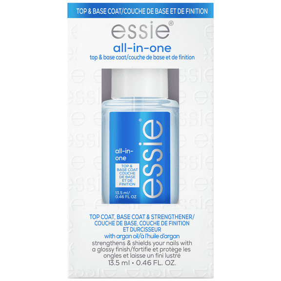 essie Nail Polish, All in One Basecoat and Top Coat, Clear, 0.46 fl oz Bottle