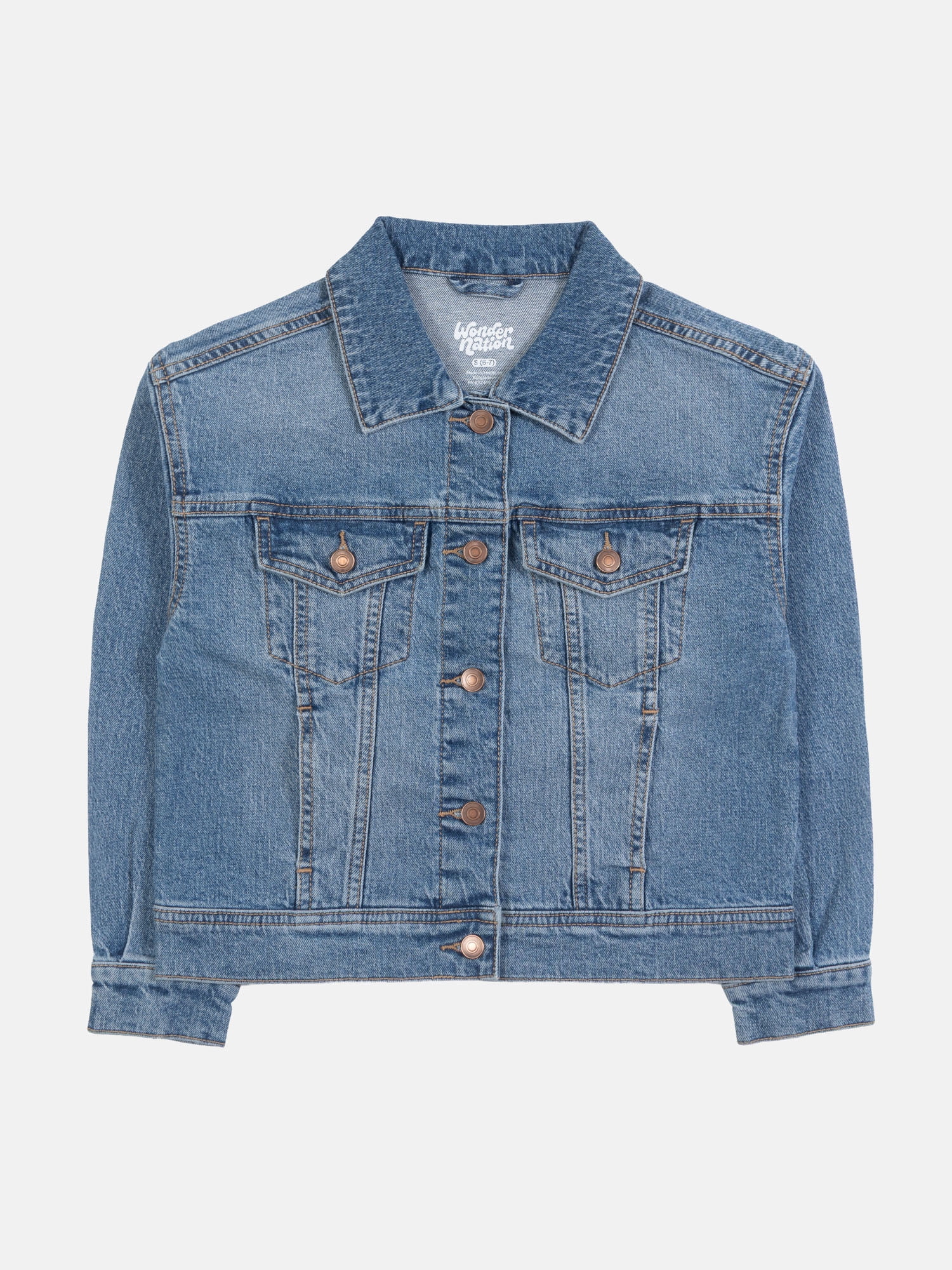 Wonder Nation Girls Denim Trucker Jacket, Sizes 4-18 & Plus