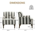 thumbnail image 4 of DREAMSIDEA Stripe Accent Chair ArmChair,Living Room Chair with Arms, Comfy Single Sofa Reading Chair Nailhead Trim for Bedroom, Black, 4 of 7