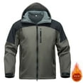 thumbnail image 2 of RXMEKW Waterproof Windproof Fleece Jacket For Men With Hood For Outdoor Mountaineering Long Sleeve Zip Up Solid Color, 2 of 7