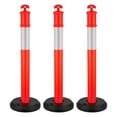 thumbnail image 3 of Durable 48-Inch Traffic Guide Posts, 3-Pack Red - Equipped with Reflective Strips and Fillable Base for Enhanced Stability at Job Sites, Parking Areas, and Events, 3 of 11