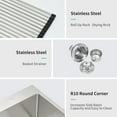 thumbnail image 4 of 30×22×10 Inches, 16 Gauge Stainless Steel Undermount Single Bowl Top Mount Kitchen Sink., 4 of 8