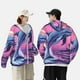 thumbnail image 4 of Fotbe Hawaiian Beach Dolphin Chaqueta con Protección Solar UPF 50+ para Hombre y Mujer, Camisa con Capucha y Bolsillos-Small, 4 of 6