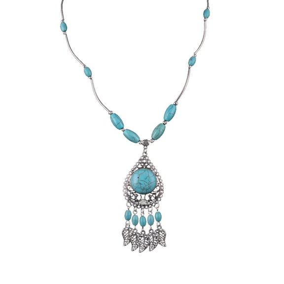 ddioayh Retro Sunflower Created Turquoise Necklace Choker,Ethnic Chunky Style,Gift Jewelry for Women,Exquisite Gifts