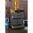 thumbnail image 5 of Riverbay Furniture Six Drawer Wide Wood Rolling Cart in Gray, 5 of 15