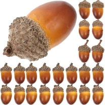 QZS Set of 50 Artificial Foam Acorns,Fake Craft Acorns with Natural Caps,Autumn DIY Decorations,Christmas Pinecone Ornaments,Winter Vase Filler,for Home Party Thanksgiving Wedding