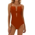 thumbnail image 1 of Maillots de Bain Bikini pour Femmes Amincissants Rétro Plissés Tankinis Rembourrés Rétro pour Femmes Orange, 1 of 4
