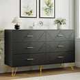thumbnail image 6 of YouTrend 6 Drawer Black Dresser,Double Dresser Adult Storage Cabinet with W Pattern for Living Room, Bedrom Hallway, 6 of 10