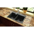 thumbnail image 3 of Gourmet Undermount Granite 33x22x9.5 0-Hole Double Bowl Kitchen Sink in Black, 3 of 3