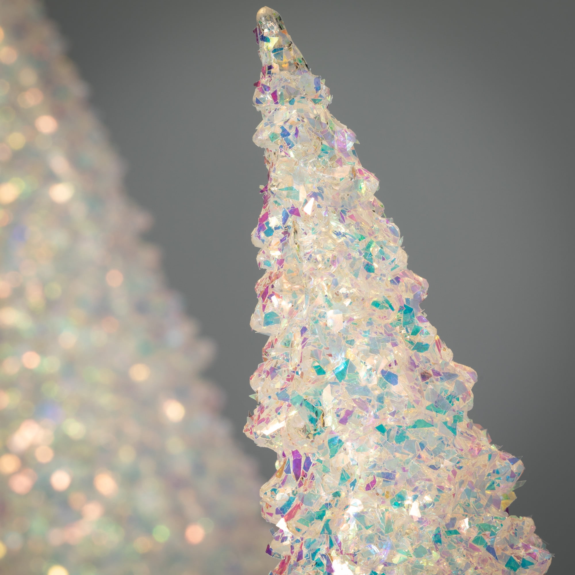 21"H and 17"H Sullivans LED Confetti Cone Tree - Set of 2, Multicolored
