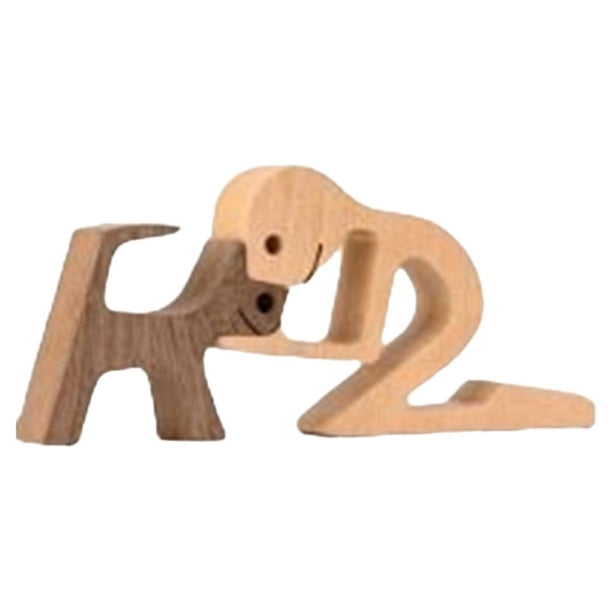 Estatua de madera para mascotas humanas Wosthever adorno artesanal decorativo tipo 5