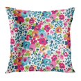 thumbnail image 1 of BOSDECO Rose Tropical Mignon Fleur Mélange Léopard Motif Rouge Été Botanique Résumé Rose Contour Taie d'Oreiller Taie d'Oreiller Housse 18x18 Pouces, 1 of 1