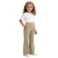 thumbnail image 4 of Shadoumai Girls School Uniform Pants High Stretchy Half Elastic Waist Soft Fabric Slim Flat Front Slacks for Teens, 4 of 4