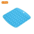 thumbnail image 3 of Unique Bargains 4pcs Kitchen Pot Pan Mat Placemat Table Trivet Insulation Silicone Dish Pad Heat Resistant Coasters-Blue, 3 of 5