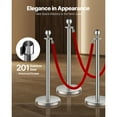 thumbnail image 2 of KFFKFF Stanchions and Velvet Ropes 6Pcs, Hollow Base with Stainless Steel Post, 3 Red Velvet Ropes and Posts, Crowd Control Barriers Silver Stanchions, 2 of 9