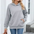 thumbnail image 4 of Plain Hoodie 2025 Long Sleeve Hooded Sweatshirt with Pockets Texture Pullover Essentials Hoodies for Women, 4 of 8
