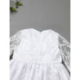 thumbnail image 5 of FYMNSI Baby Christening Dress White Baptism Gowns for Girl Infant Lace Long Sleeve Tulle Outfits 3-6 Months, 5 of 8