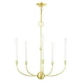 thumbnail image 4 of Livex Lighting  5-light Satin Brass Chandelier, 46065-12 - 24" Dia x 28" H, 4 of 5
