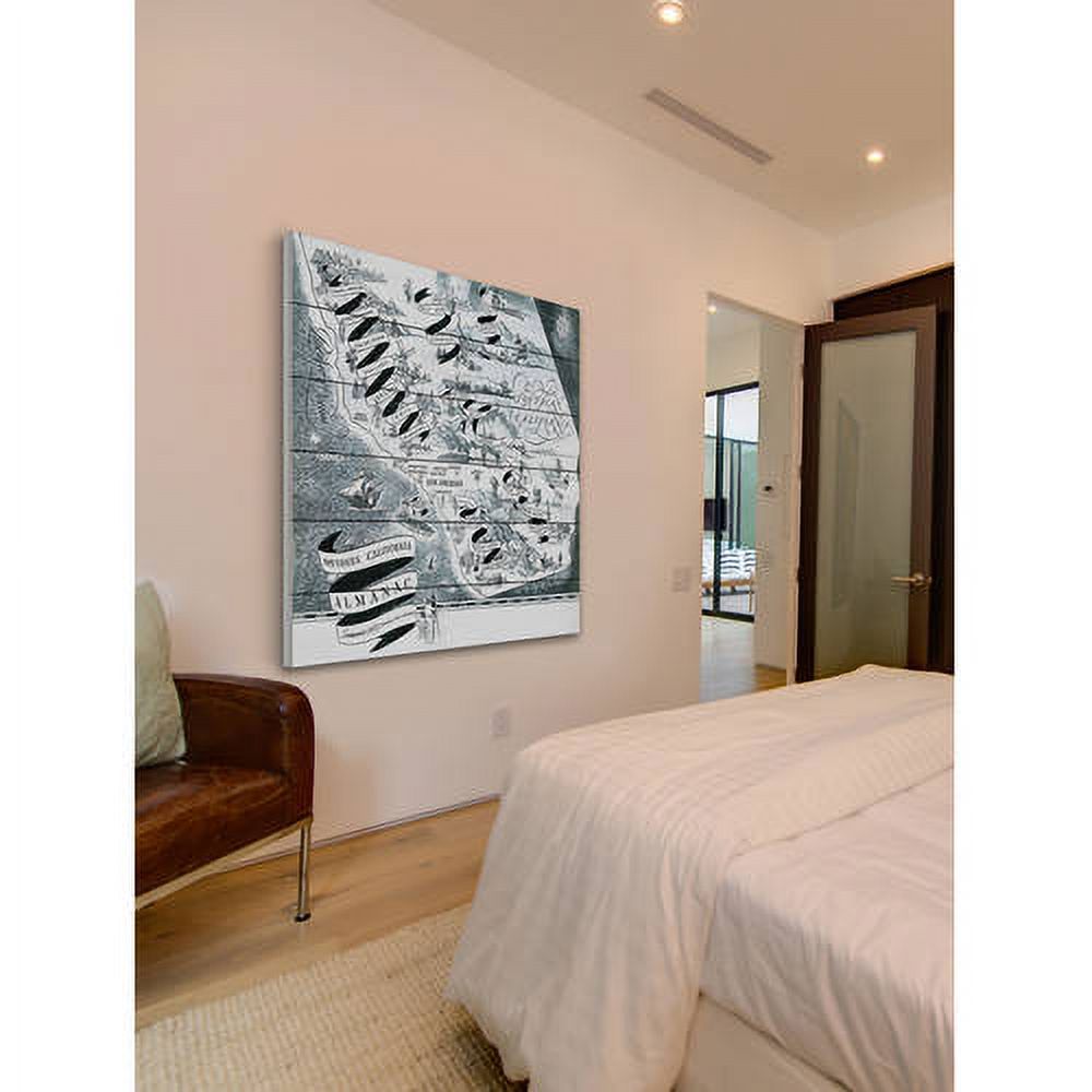 MARMONT HILL - 'Southern California Almanac' Painting Print on White Wood - Multi-Color 18 x 18