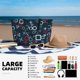 thumbnail image 5 of Fotbe Navy Blue Geometric Bolsa de Viaje para Playa - Resistente al Agua, Bolsa Tote de Gran Capacidad y Ligera con 7 Bolsillos para Mujeres y Hombres, 5 of 7