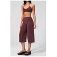 thumbnail image 3 of PISONIC Womens Workout Sets Two Piece Spaghetti Straps Sports Bra Matching Wide Leg Capri Pants Gym Work Pilates Outfits, 3 of 7