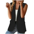 thumbnail image 5 of Bovxnpu Women's Summer Sleeveless Vest Tops, Lightweight Fashion Casual Work Office Blazers with Pockets, Women's Fashion Solid Color Button Pocket Suit Coat Sleeveless Casual Coat/Jacket XXXL, 5 of 8
