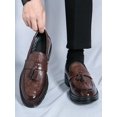 thumbnail image 1 of Men's Tassel Thick-soled Business Formal Pu Leather Shoes, Slip-on, Suitable For Groom Wedding And Hairstylist, 1 of 4