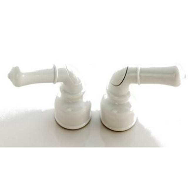 American Brass Faucet Handle CRD-UCCW Fits All American Brass Non-Metallic Faucets; Teapot Handle; With Hot And Cold Button; White; With Retail Packaging