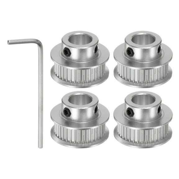 Uxcell 4pcs 2GT Timing Pulley 36T 10mm Bore 25mm Dia. Aluminum Timing Belt Pulley with Spanner for 6mm Width Belt