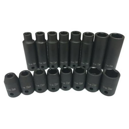 

Master Mechanic Metric Standard & Deep Impact Socket Set 16 Piece
