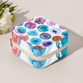 thumbnail image 5 of PhooArto Small Jewellery Box, Splash Circles Watercolor Pattern Portable Travel Mini Jewelry Case for Women Leather Ring Organizer, 5 of 5