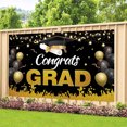 thumbnail image 3 of 2024 Graduation Party Decorations,Graduation Decorations Class of 2024, Graduation Party Supplies, Graduation Backdrop, Graduation Banner, Gold and Black Graduation Decorations, 3 of 7