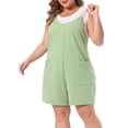 thumbnail image 2 of DARING DIVA Women's Plus Summer Casual Sleeveless Spaghetti Strap Romper 1X Green, 2 of 6
